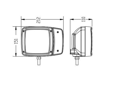 12V ÖN FAR SİNYALLİ (SOKETLİ ALTTAN BAĞLANTILI) İŞ MAKİNASI SAĞ