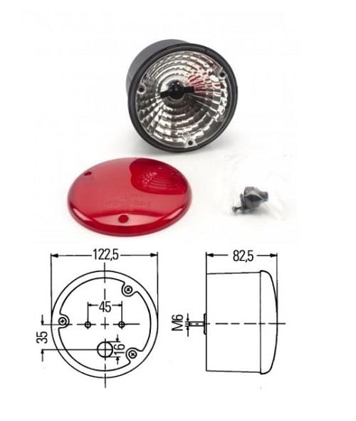 HELLA 12V-24V STOP-PARK LAMBASI KIRMIZI (122.5 MM)