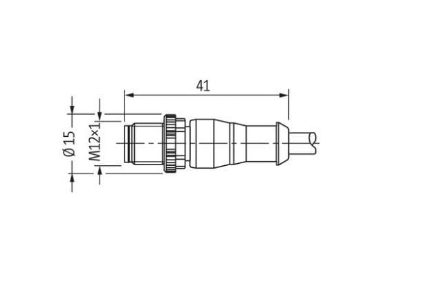 SENSÖR KABLOSU (KONNEKTÖRLÜ) M12 ERKEK/M12 DİŞİ (2 MT)