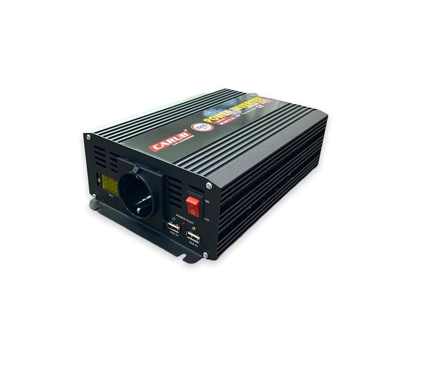 CARUB 12V DC > 220V AC İNVERTER 1000W (MODİFİYE) (MAŞALI) (USB)