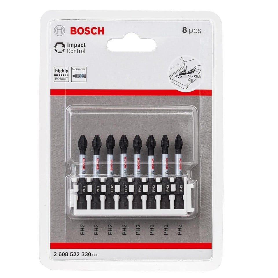 BOSCH VİDA UCU TAKIMI (PH2X 50 MM) (8 PARÇA)