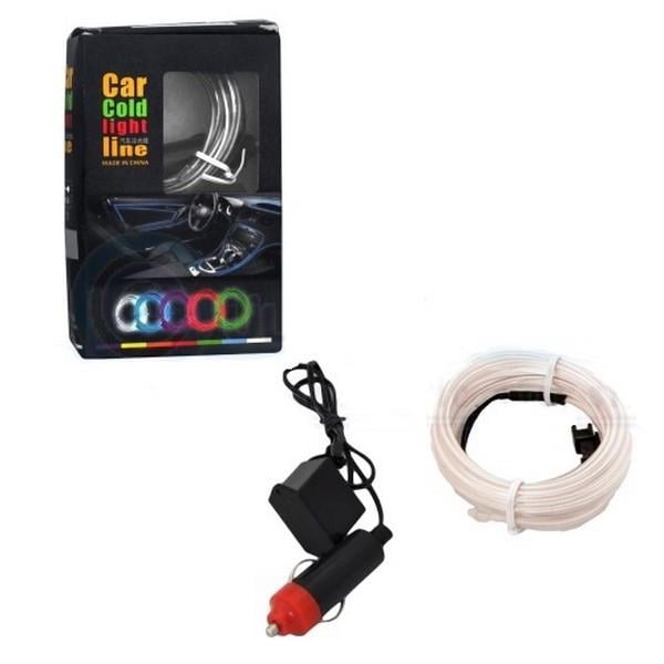 12V NEON IŞIKLI KABLO BEYAZ TEK RÖLELİ ÇAKMAK FİŞLİ (2 MT)