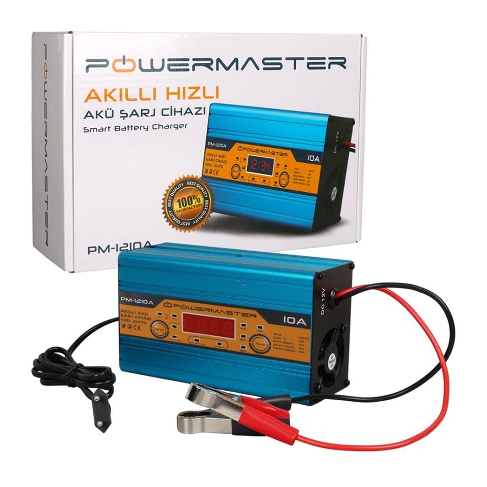 PM-1210A 12V ŞARJ REDRESÖRÜ (AKILLI AKÜ ŞARJ CİHAZI) OTOMATİK 10 A