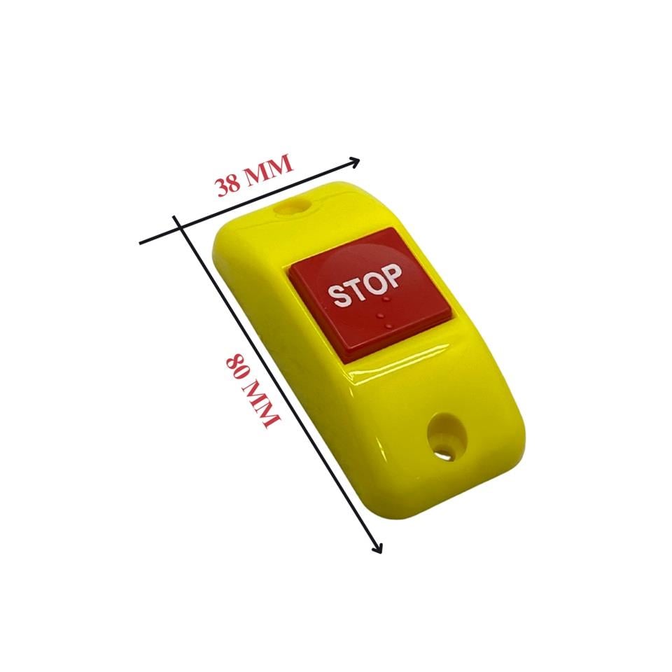 DURACAK (STOP) İKAZ BUTONU DÜZ-TAVAN TİPİ SARI (DİK) (80*38 MM) BELEDİYE OTOBÜSÜ