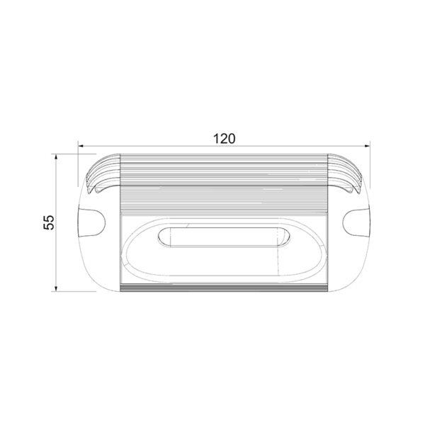 SANEL 24V DIŞ AYDINLATMA LAMBASI (TAVAN LAMBASI) (12*0.5W LED) (SU GEÇİRMEZ) (117*55 MM) (GRİ KASA)