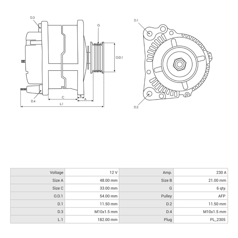 VALEO 12V ALTERNATÖR DİNAMO 230 A (TEK FİŞ) (LIN) FORD TOURNEO CUSTOM