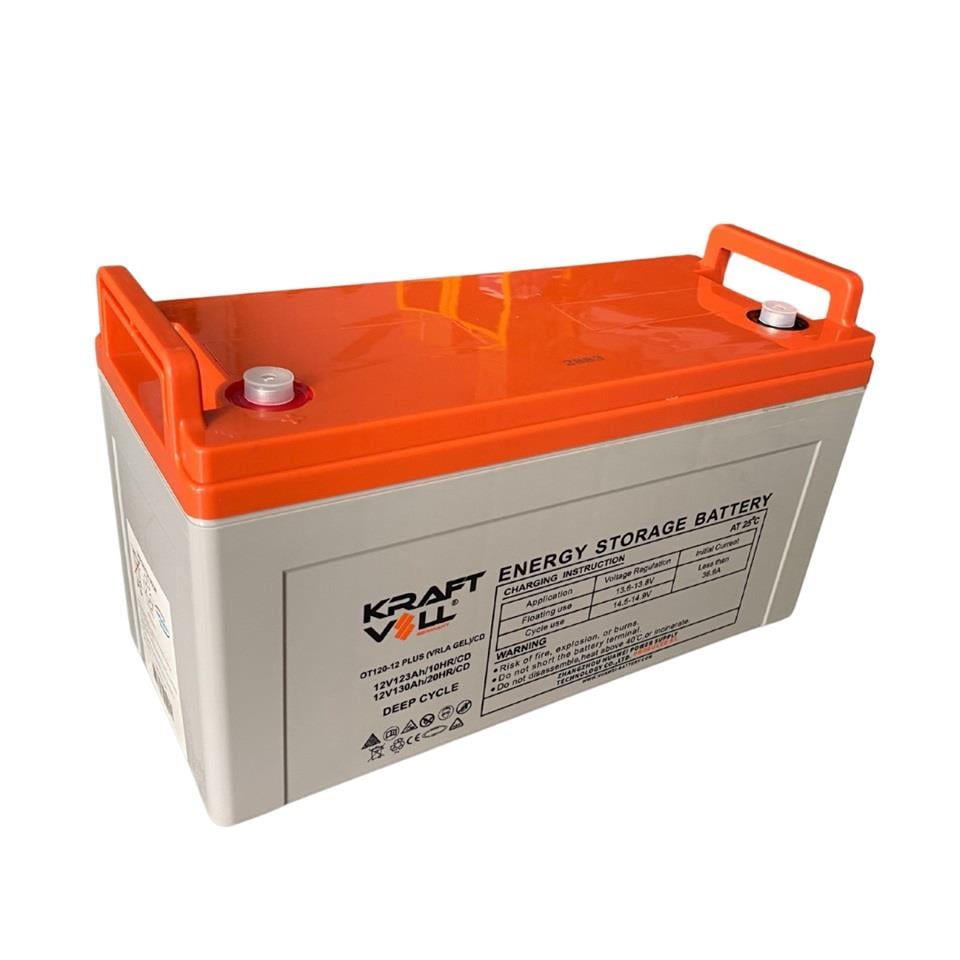 KRAFTVOLL 12V 123 AH/130 AH DEEP CYCLE JEL AKÜ (406*172*208) (37.4 KG)