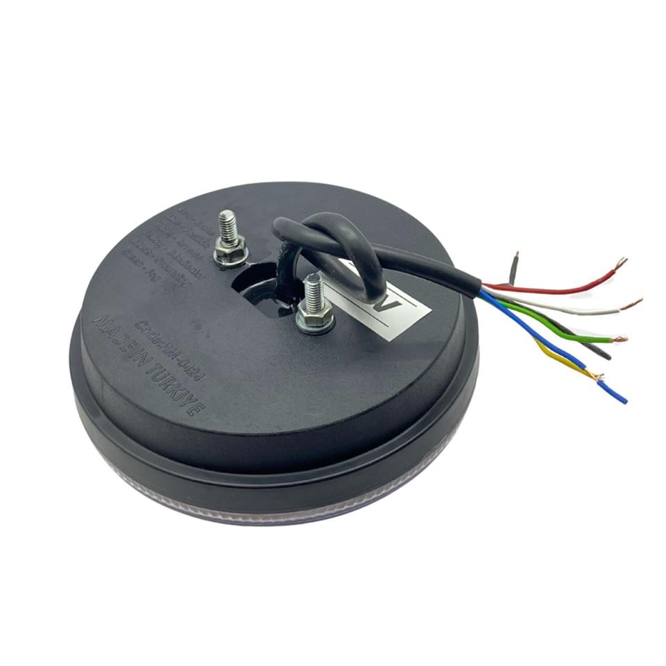 12V-24V STOP LAMBASI YUVARLAK (NEON LEDLİ) (5 FONKSİYONLU) (KIRMIZI-BEYAZ-SARI (140*50 MM)