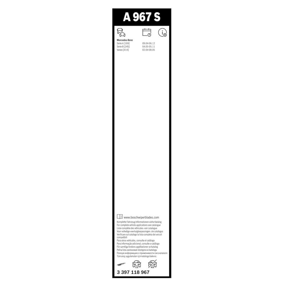 BOSCH SİLECEK SÜPÜRGESİ 650/575 MM AEROTWIN (A967S) MERCEDES 