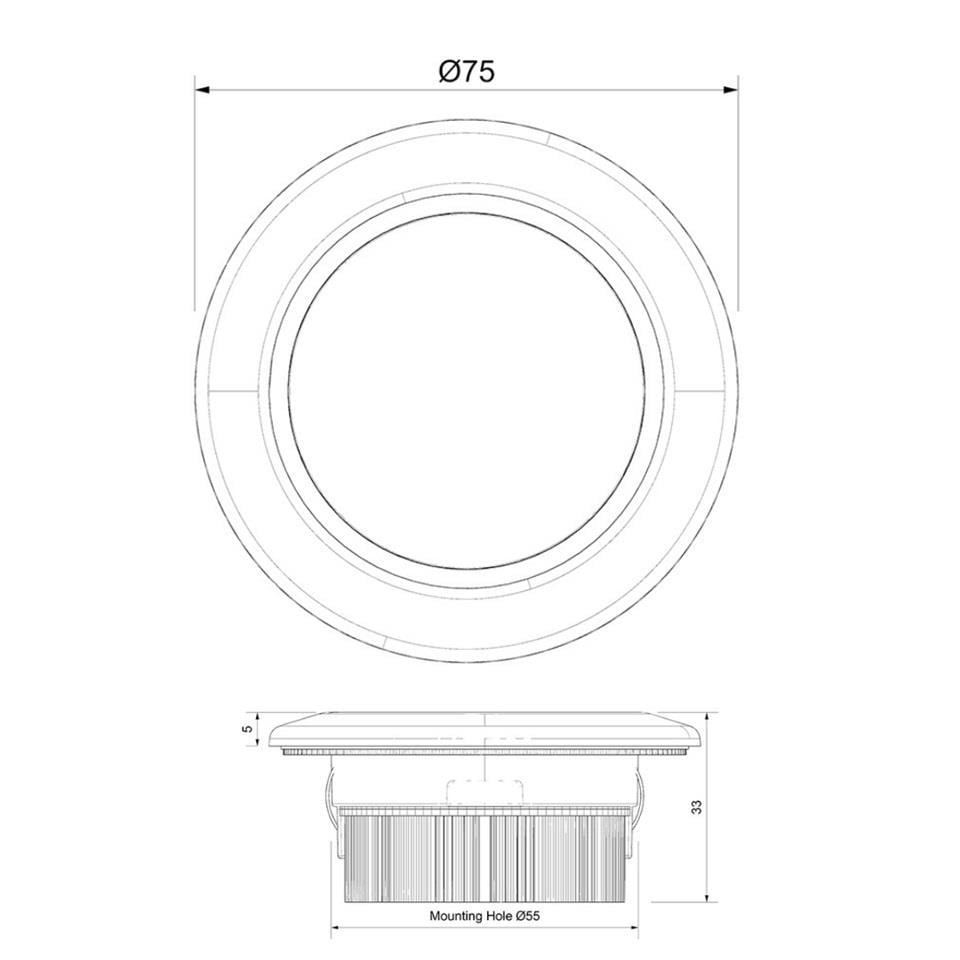 SANEL 12V-24V SPOT TAVAN LAMBASI 6 LEDLİ 6500K BEYAZ (6 X 3W) (75 MM) (BUTONSUZ)