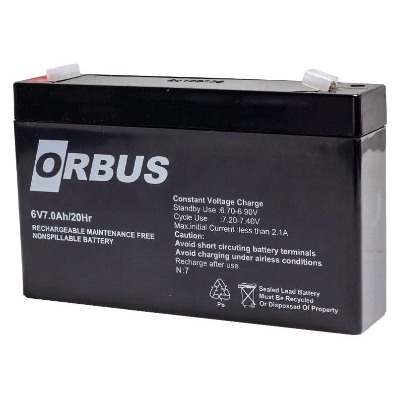 ORBUS 6V 7 AH AKÜ KURU TİP (150*34*100) (1,25 KG) TSE'Lİ