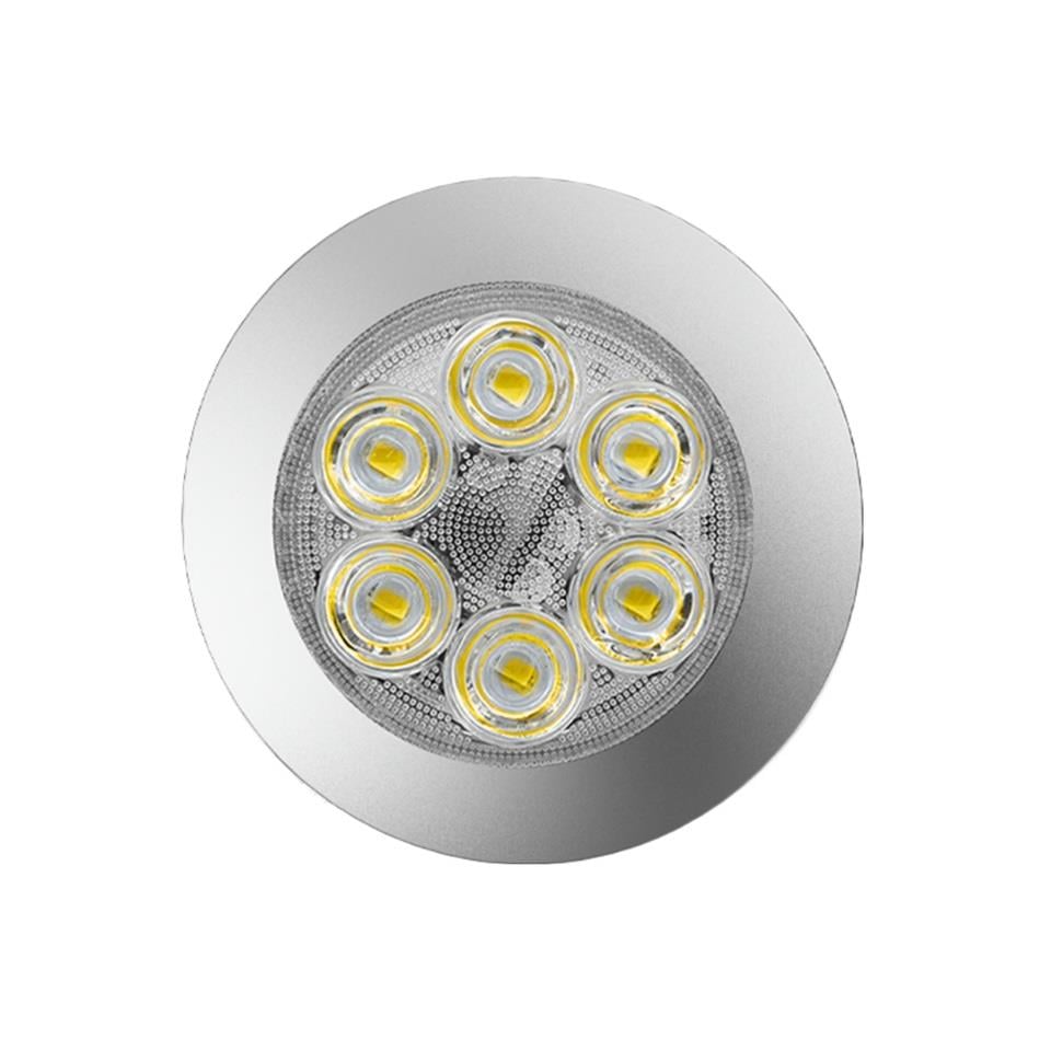 SANEL 12V-24V SPOT TAVAN LAMBA 6 LEDLİ 6500K BEYAZ (SU GEÇİRMEZ) (90 MM) (BUTONLU)