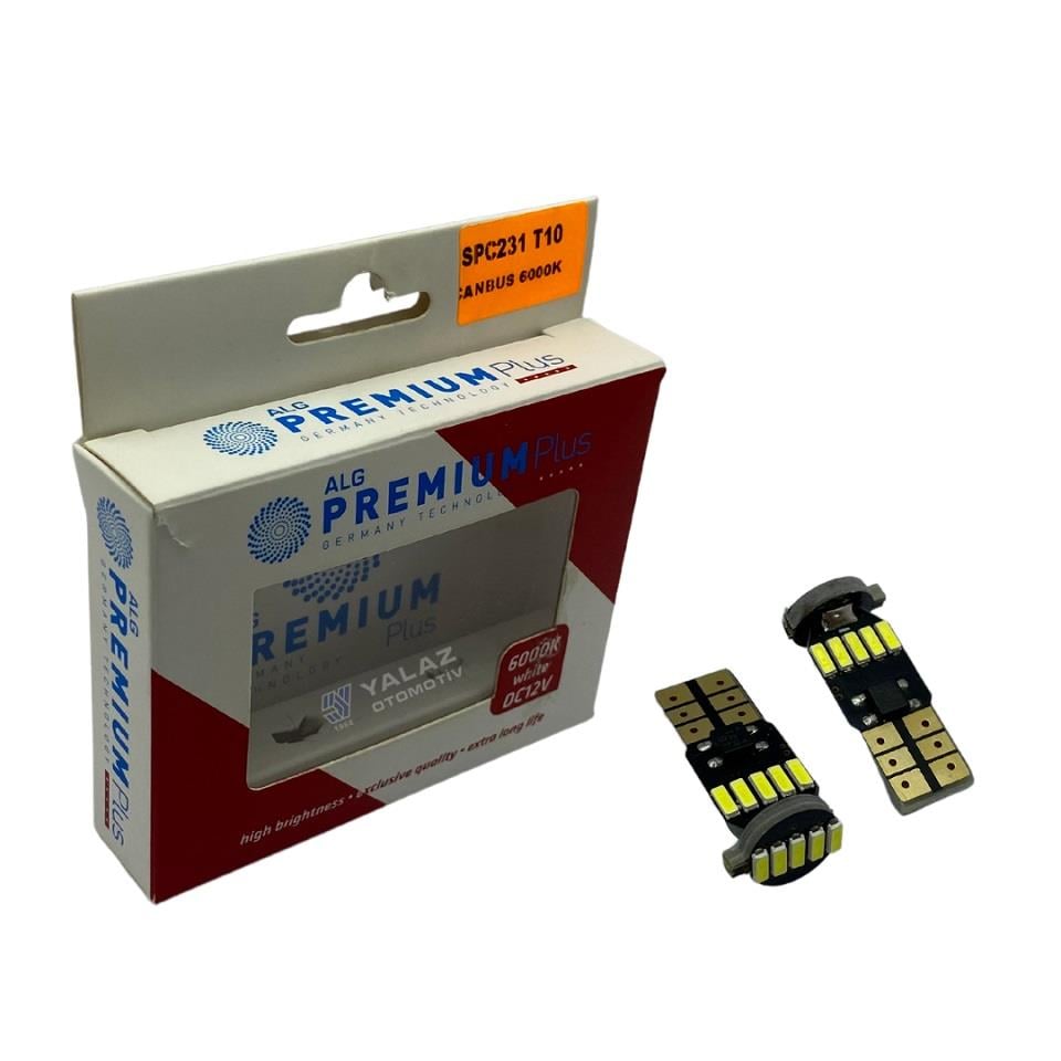 PREMIUM 12V DİPSİZ AMPUL T10 (15 LEDLİ) BEYAZ 6000K CANBUS (2 AD)