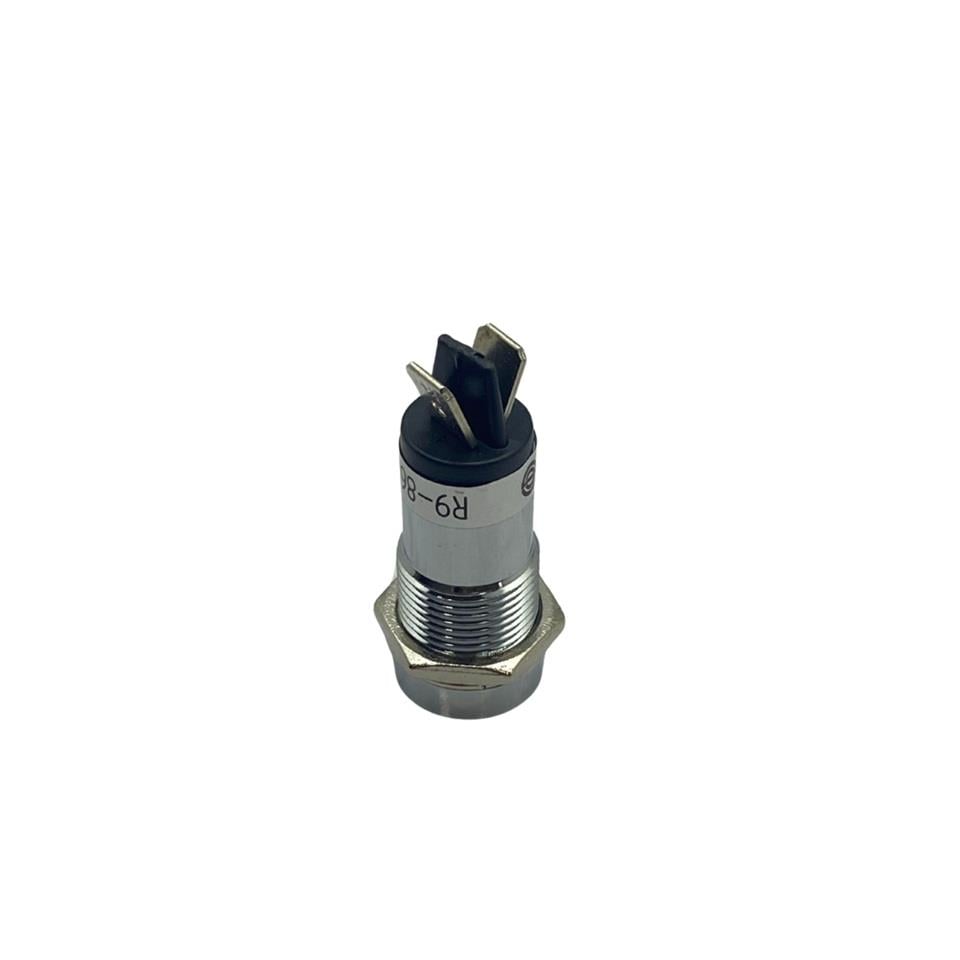 12V GÖZ LAMBASI (METAL) (BÜYÜK LEDLİ) YEŞİL (14 MM)
