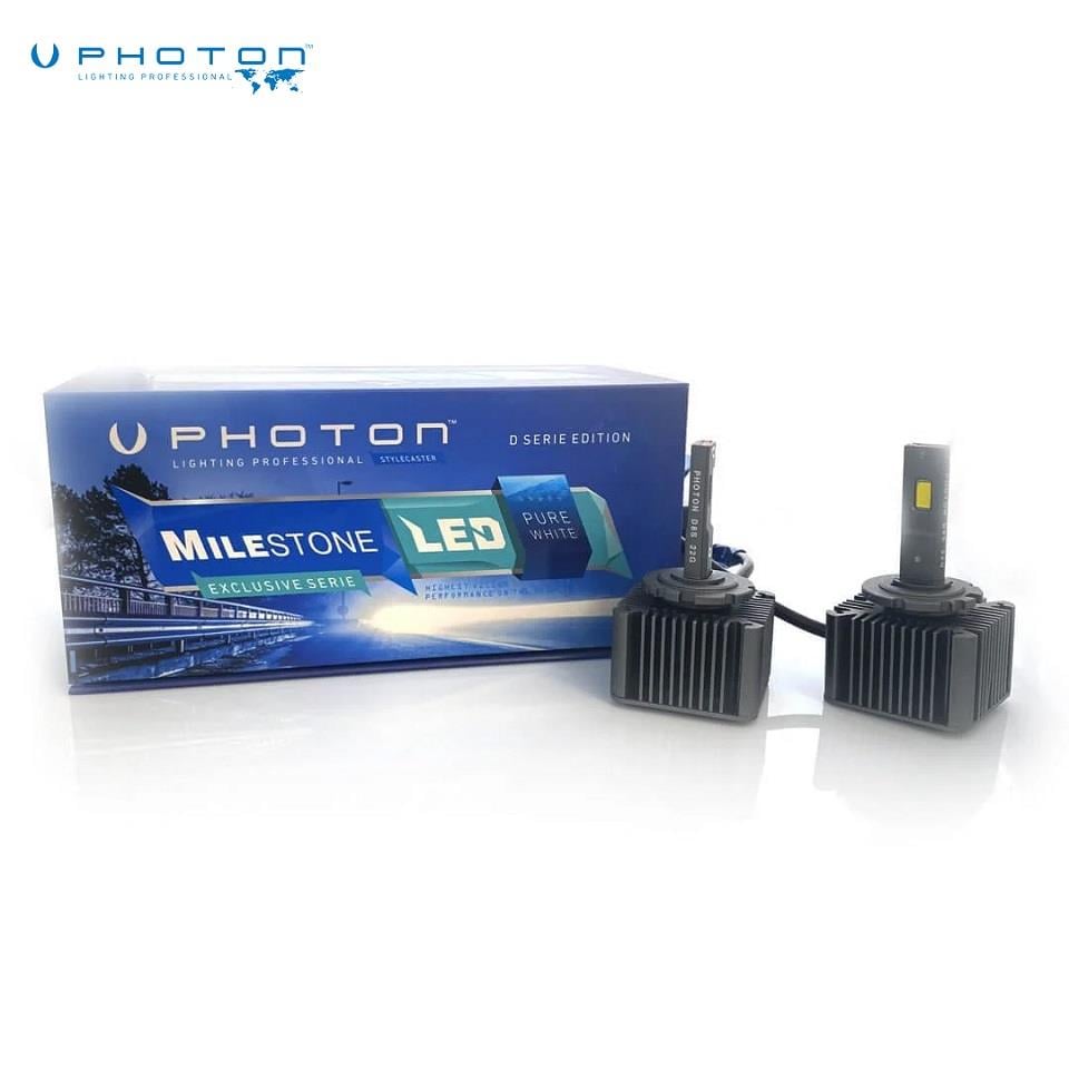 PHOTON 12V-24V D8S CSP LED XENON FAR AMPUL SETİ 6500K 12000 LÜMEN (MİLESTONE)