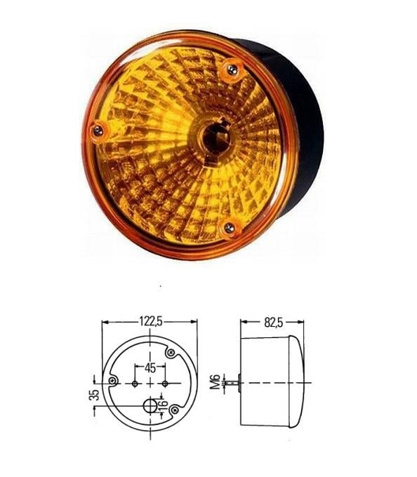 HELLA 12V-24V SİNYAL LAMBASI SARI (122.5 MM)