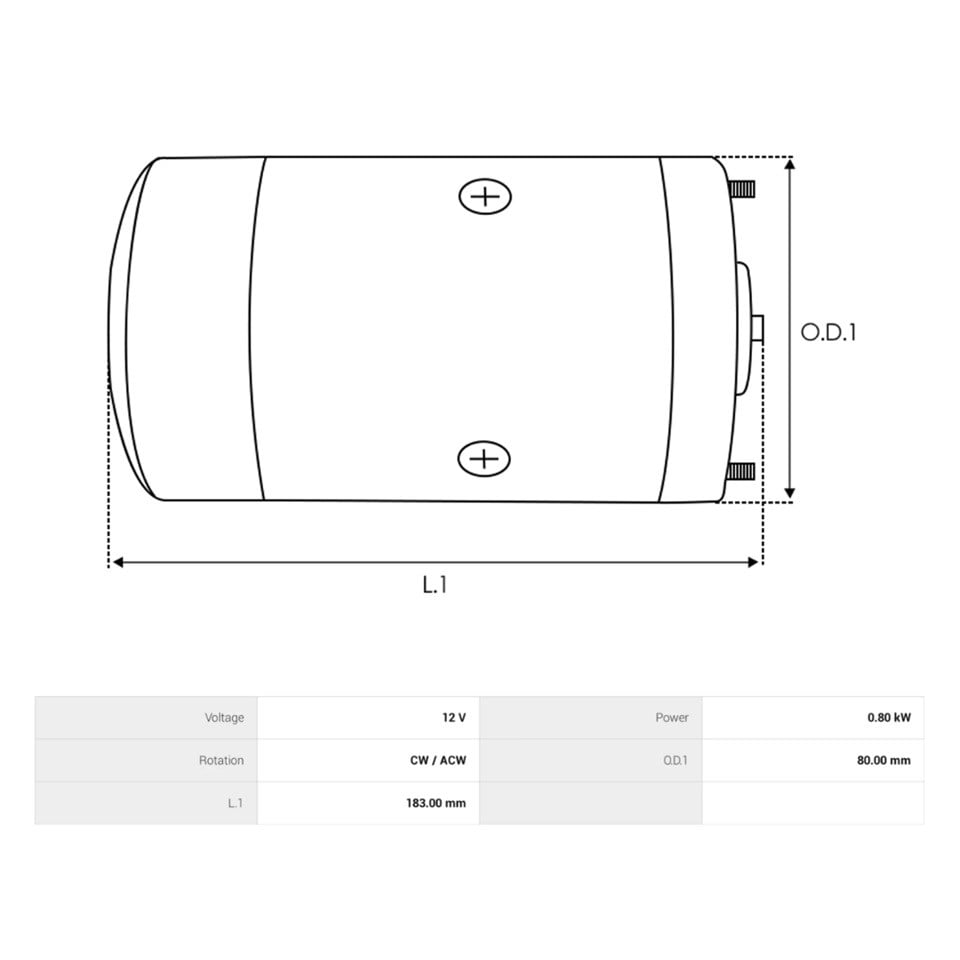 MAHLE 12V DC MOTOR (0.8 KW SAĞ-SOL DÖNÜŞ)