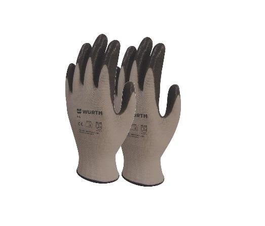 WÜRTH NITRIL ELDİVEN SİYAH-GRİ NO:9 L (1 ÇİFT)
