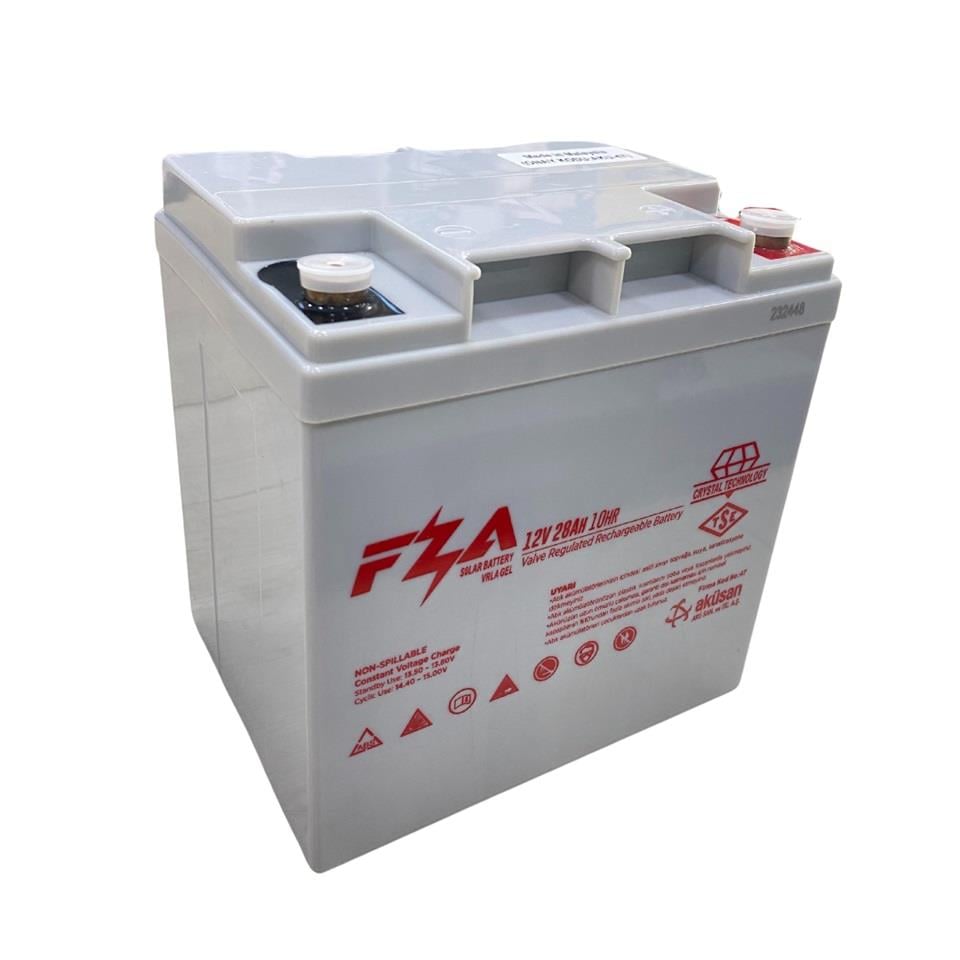 FZA 12V 28 AH ENGELLİ ARAÇ AKÜSÜ JEL (166*126*170) (DİKEY) (8,5 KG) TSE'Lİ