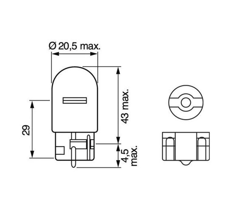 BOSCH 12V 93 AMPUL DİPSİZ T20 21W SARI (KUTU İÇERİĞİ GERLUX)