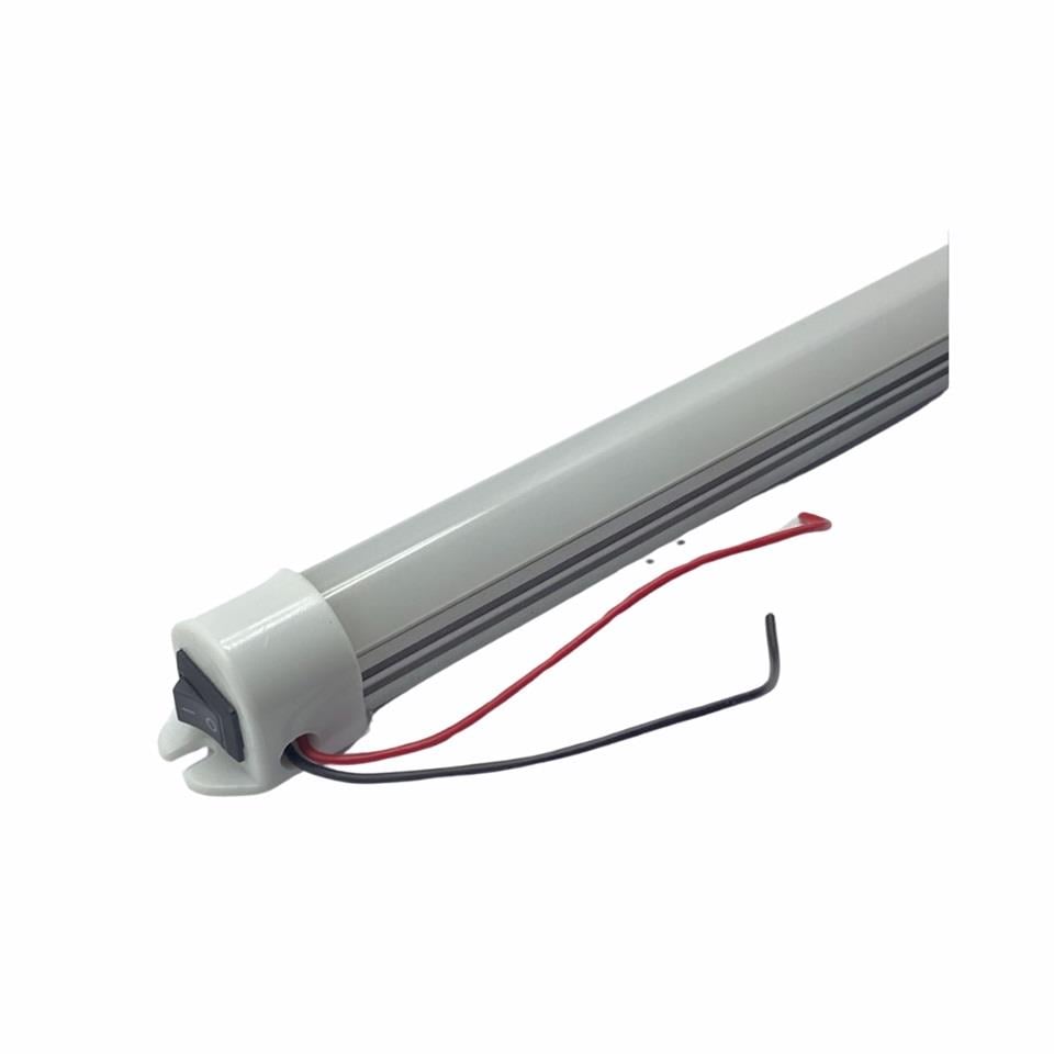 24V FLORESAN TAVAN LAMBASI LEDLİ BEYAZ (BUZLU CAM) ANAHTARLI (50 CM)