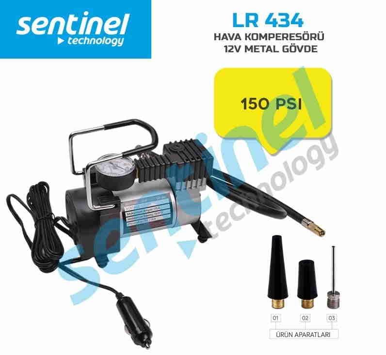 12V LASTİK ŞİŞİRME HAVA KOMPRESÖRÜ METAL IŞIKLI 150 psi (GRİ)
