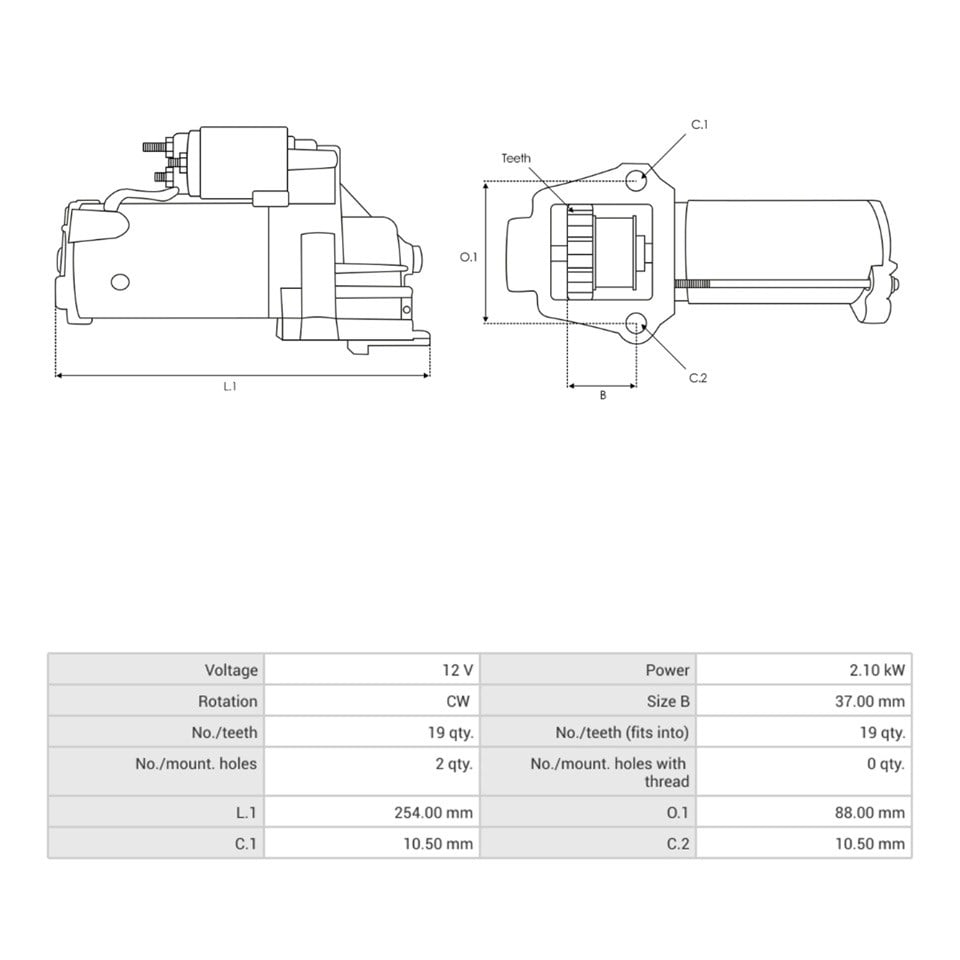 12V MARŞ MOTORU MOTORCRAFT TİPİ 19 DİŞ 2.2 KW FORD MONDEO/TRANSİT V184 2000-2006