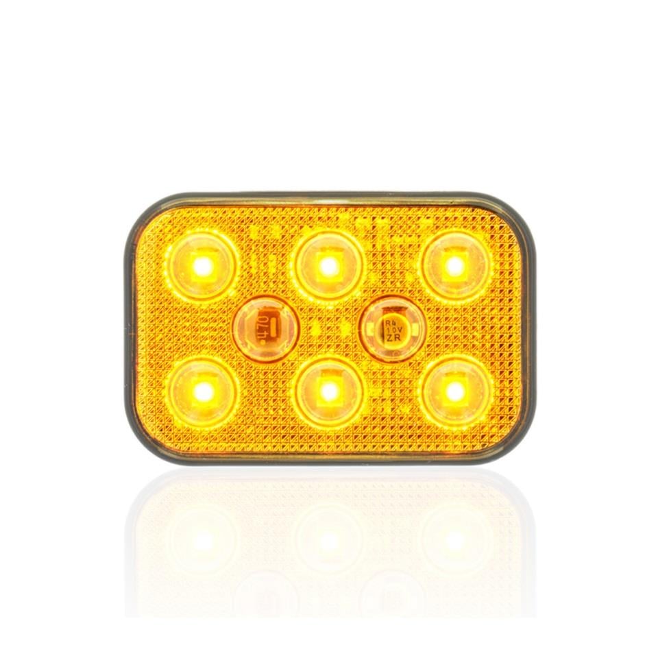 SANEL 12V YAN SİNYAL LAMBASI 6-LEDLİ YAPIŞKANLI 3M BANTLI SU GEÇİRMEZ SARI (60*40 MM)