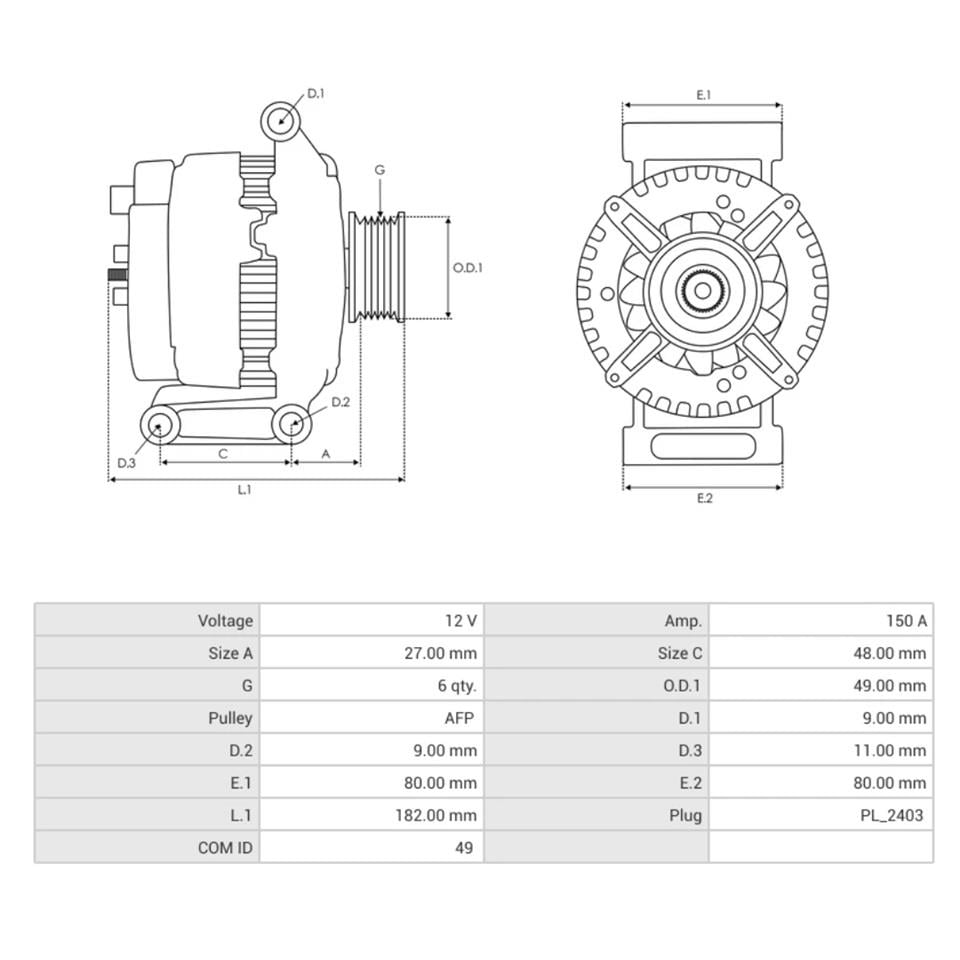 VALEO 12V ALTERNATÖR DİNAMO 150 A (BSS) CITROEN-PEUGEOT