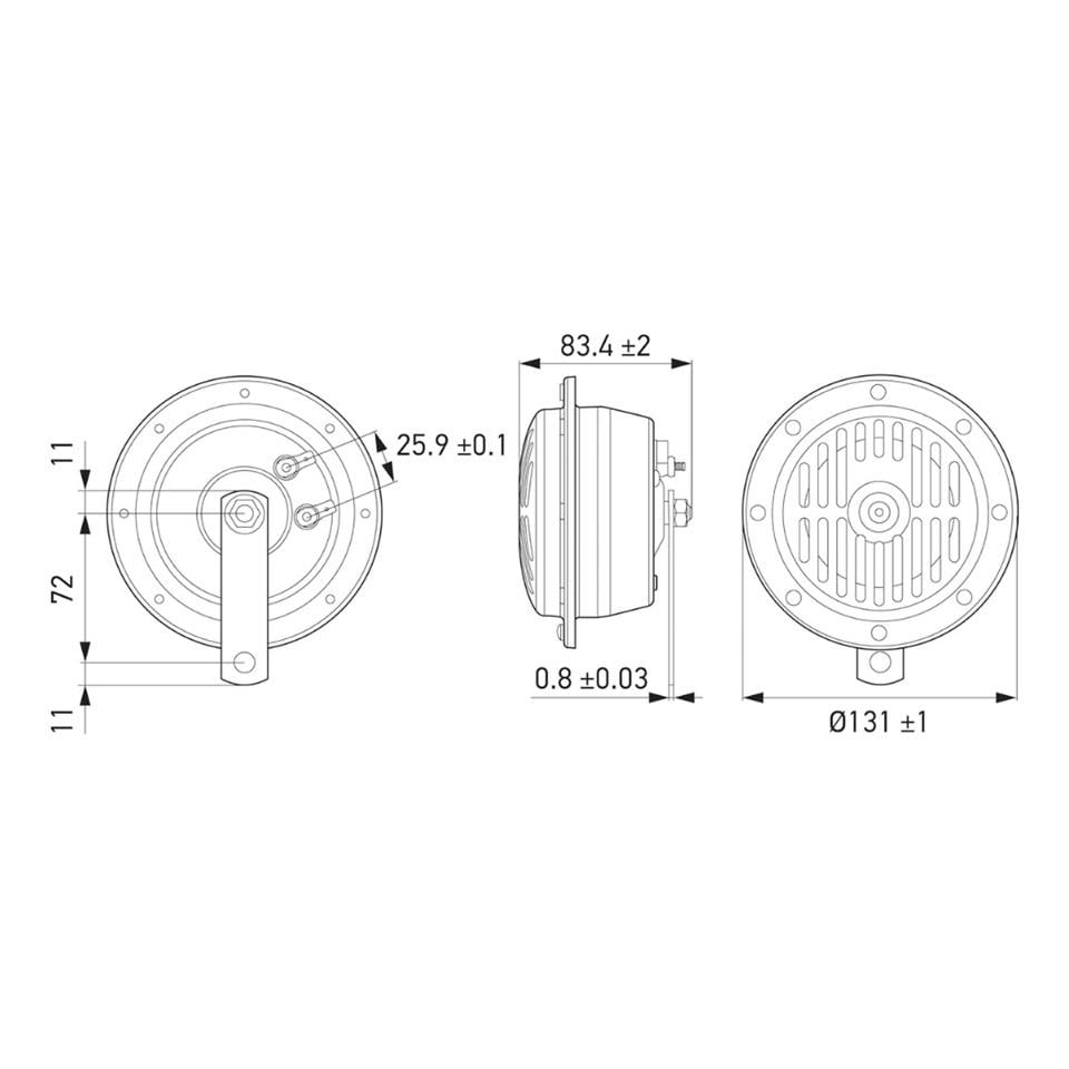 HELLA 12V DİDİT KORNA SÜPERTON 280/380 HZ (KROM) (TAKIM)