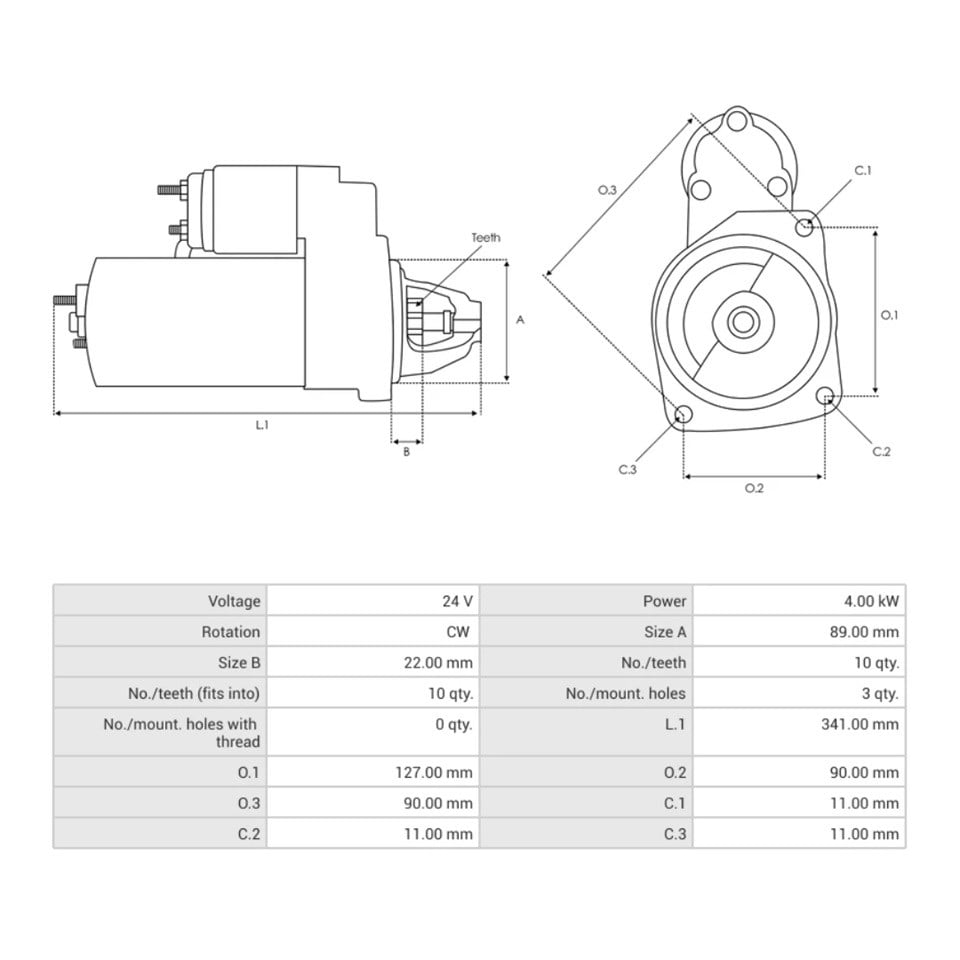 DELCO 24V MARŞ MOTORU 10 DİŞ  MAN-RENAULT MIDLUM