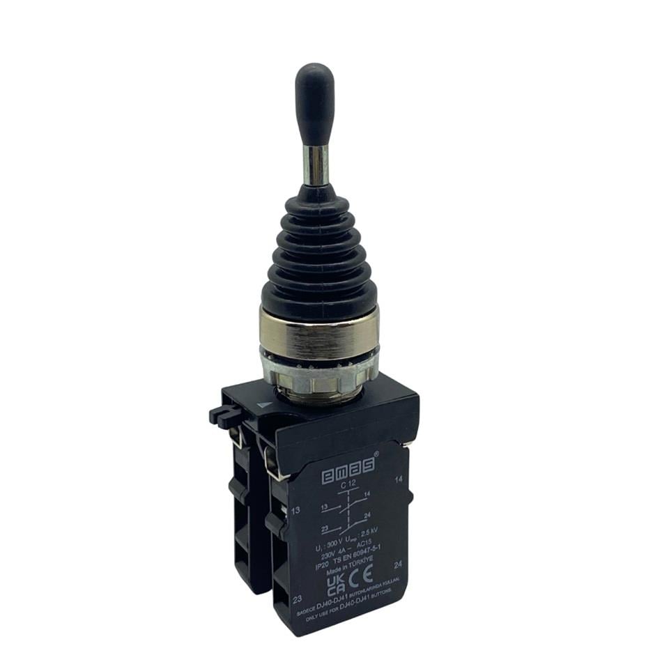 EMAS CM SERİSİ JOYSTICK BUTON METAL (KALICI) (4 POZİSYONLU) (2NO+2NO) (22 MM)