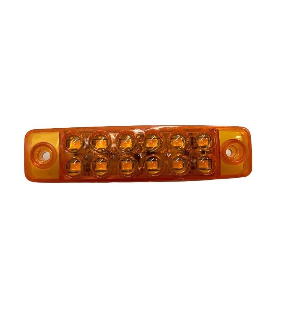 12V-24V PARMAK LAMBA ÇAKARLI 12-LEDLİ SARI (108*28 MM)