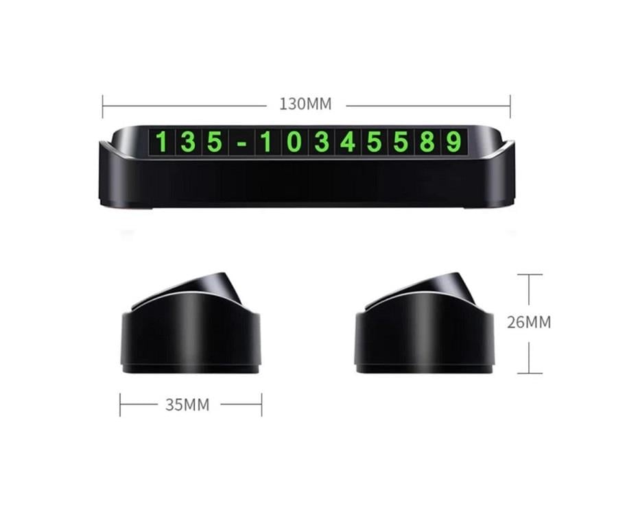 ARAÇ İÇİ TELEFON NUMARATIGI (PARK-TEL) (AÇ-KAPA) SİYAH