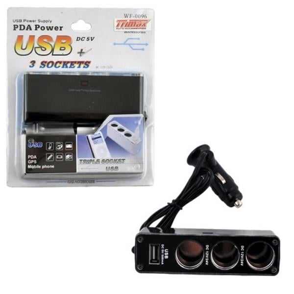 12V-24V ÇAKMAK SOKETİ (ENERJİ SOKETİ) (ÇAKMAK 3 + USB 1 ŞARJLI 0.5 A) (KABLOLU)