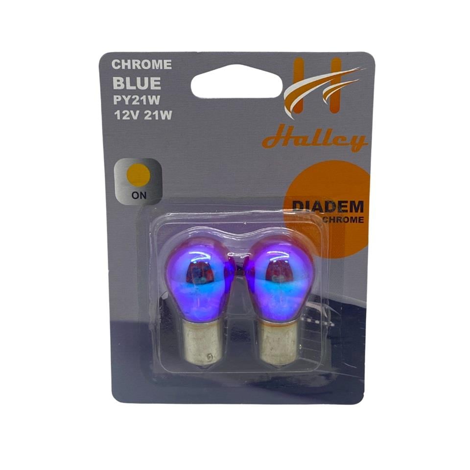 HALLEY 12V 93 AMPUL 21W BLUE DİADEM SARI DÜZ TIRNAK ITALY (2 AD)