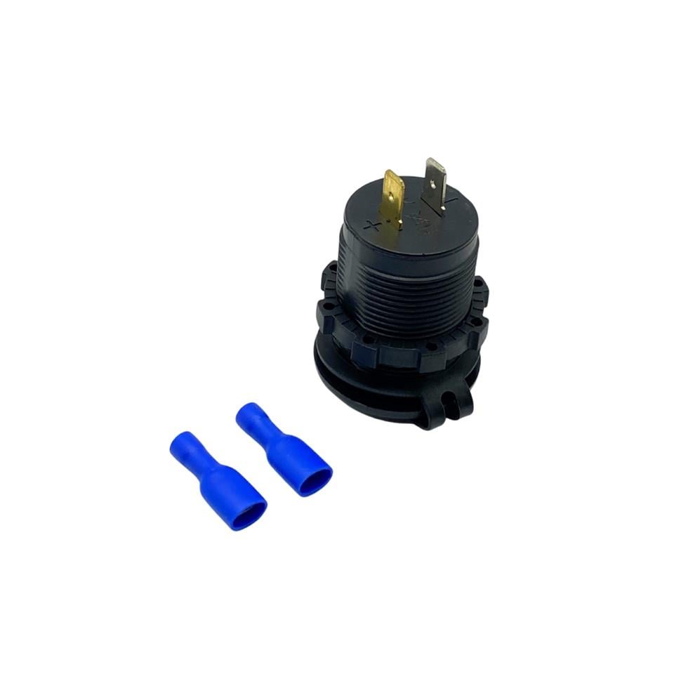 8V-32V DİJİTAL VOLTMETRE+ŞARJ CİHAZI (USB X 2) (1A/2.1A) (MAVİ IŞIK) (28 MM)