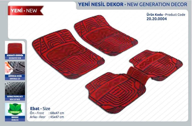 ARAÇ PASPASI DEKORLU-KOKUSUZ (KIRMIZI) (5 PARÇA) UNIVERSAL 