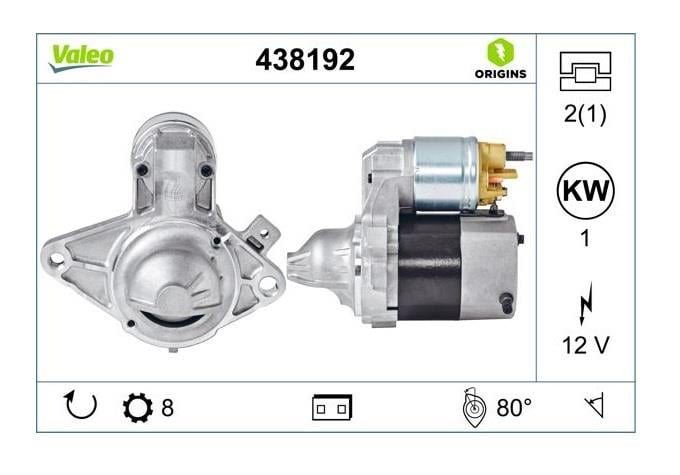 VALEO 12V MARŞ MOTORU 8 DİŞ 1.1 KW CITROEN C1-PEUGEOT 107-TOYOTA AYGO