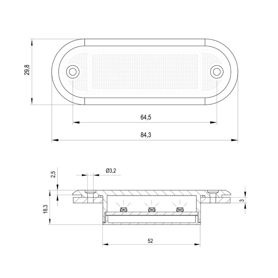 SANEL 12V BASAMAK AYDINLATMA LAMBASI MAVİ (6 LEDLİ) (85*30 MM)