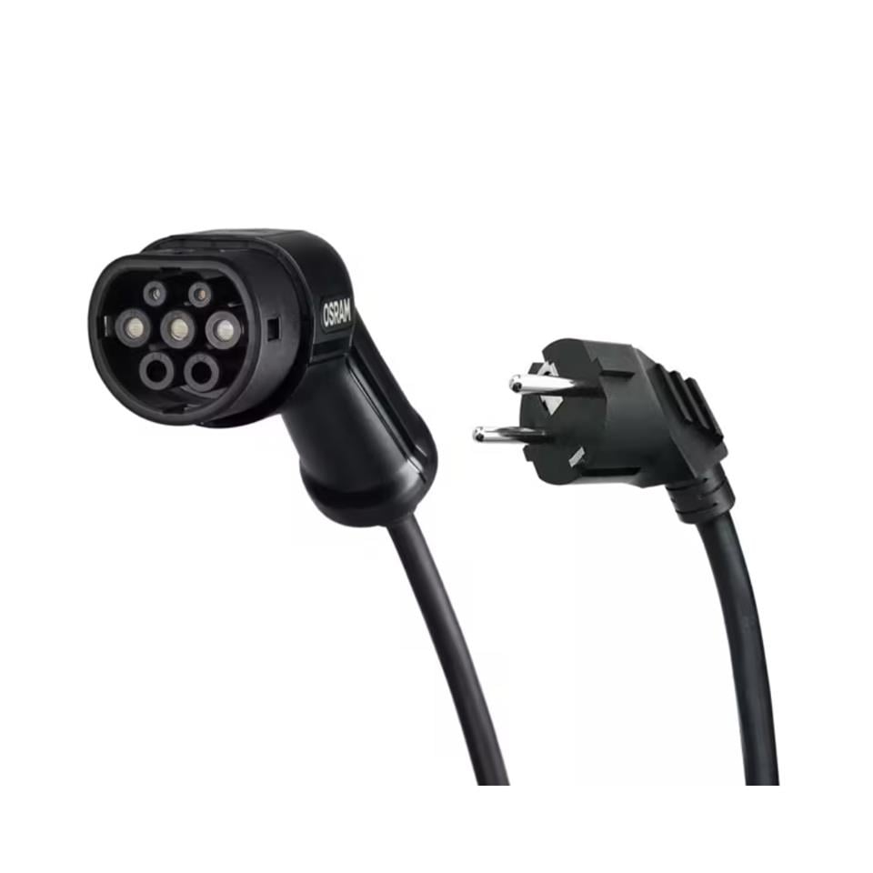 OSRAM 230V AC ELEKTRİKLİ ARAÇ ŞARJ CİHAZI TİP2 (EV TİPİ) (6 A/10 A/16A) (1300W/2200W/3600W) (5 MT)