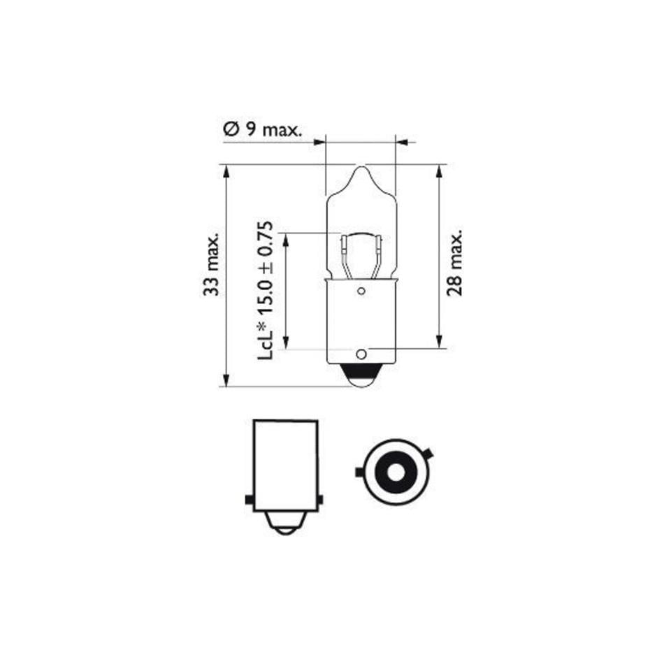 PHILIPS 12V H6 AMPUL 6W (BAX9s)