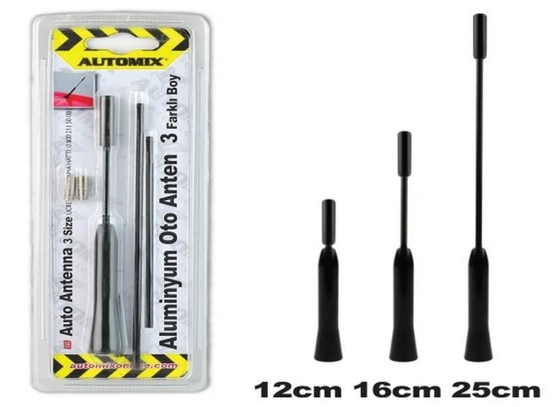 AUTOMIX ALÜMİNYUM (UNIVERSAL) ANTEN (3 BOY)