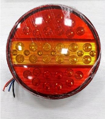 12V STOP LAMBASI YUVARLAK (LEDLİ) (3 FONKSİYONLU) (KIRMIZI-SARI) (140*60 MM)