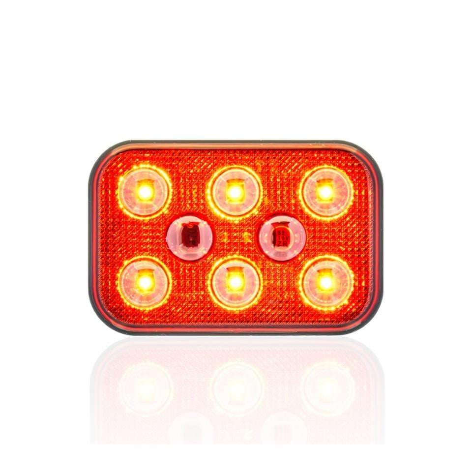 SANEL 10V-30V İKAZ LAMBASI ÇAKARLI 6-LEDLİ YAPIŞKANLI 3M BANTLI SU GEÇİRMEZ KIRMIZI (60*40 MM)