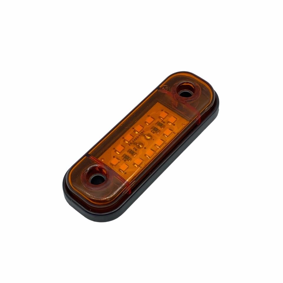 12V-24V PARMAK LAMBA 12-LEDLİ SARI GENİŞ (85*25 MM) 