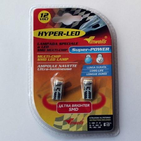 12V DİPSİZ AMPUL T10 (4 LEDLİ) BEYAZ SMD (2 AD)