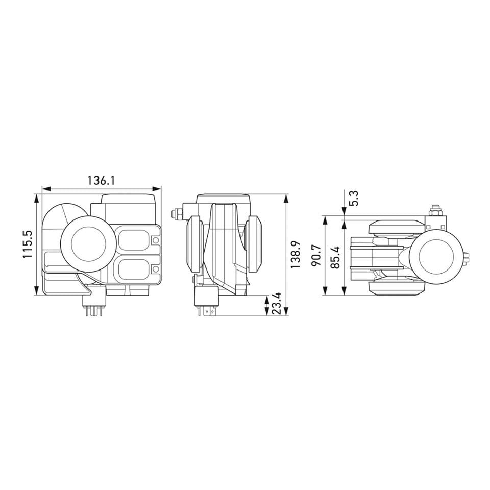 HELLA 12V KORNA PNÖMATİK F1 (FERRARI) (SİYAH) (RÖLELİ)