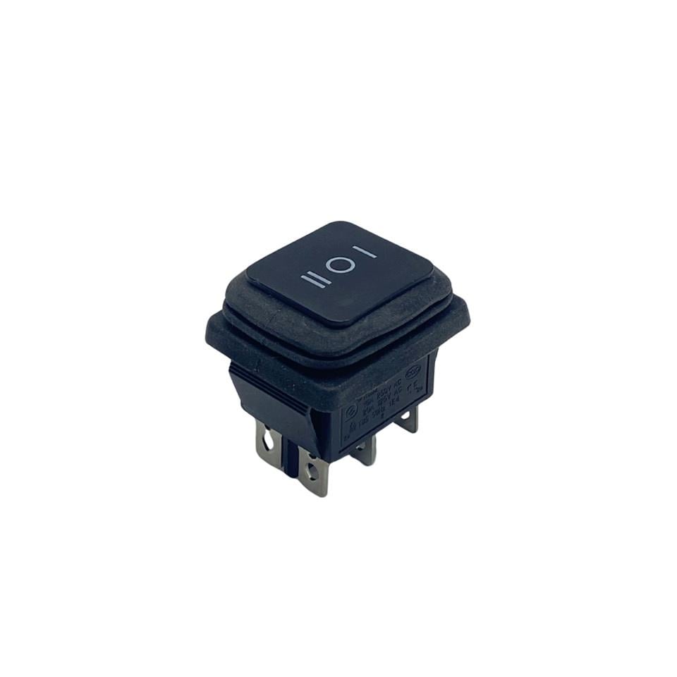 TUŞLU ANAHTAR KARE (BÜYÜK BOY) (6 FİŞ) (ON-OFF-ON) (LASTİKLİ) (16A 250V AC / 20A 125V AC)