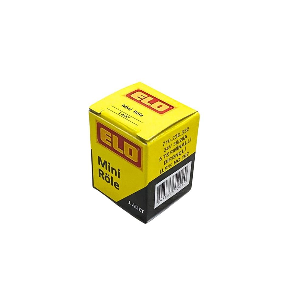 ELO 24V RÖLE 5 UÇLU 30/20 A (DİRENÇLİ) (30-85-86-87-87a) (TOZ KORUMALI)